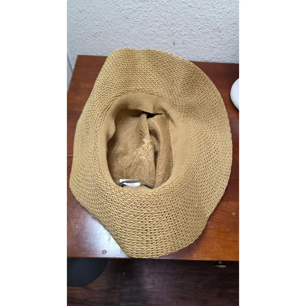 Scala Pronto‎ Women's Wide Brim Woven Straw Sun Hat Brown Accent Band Size OS